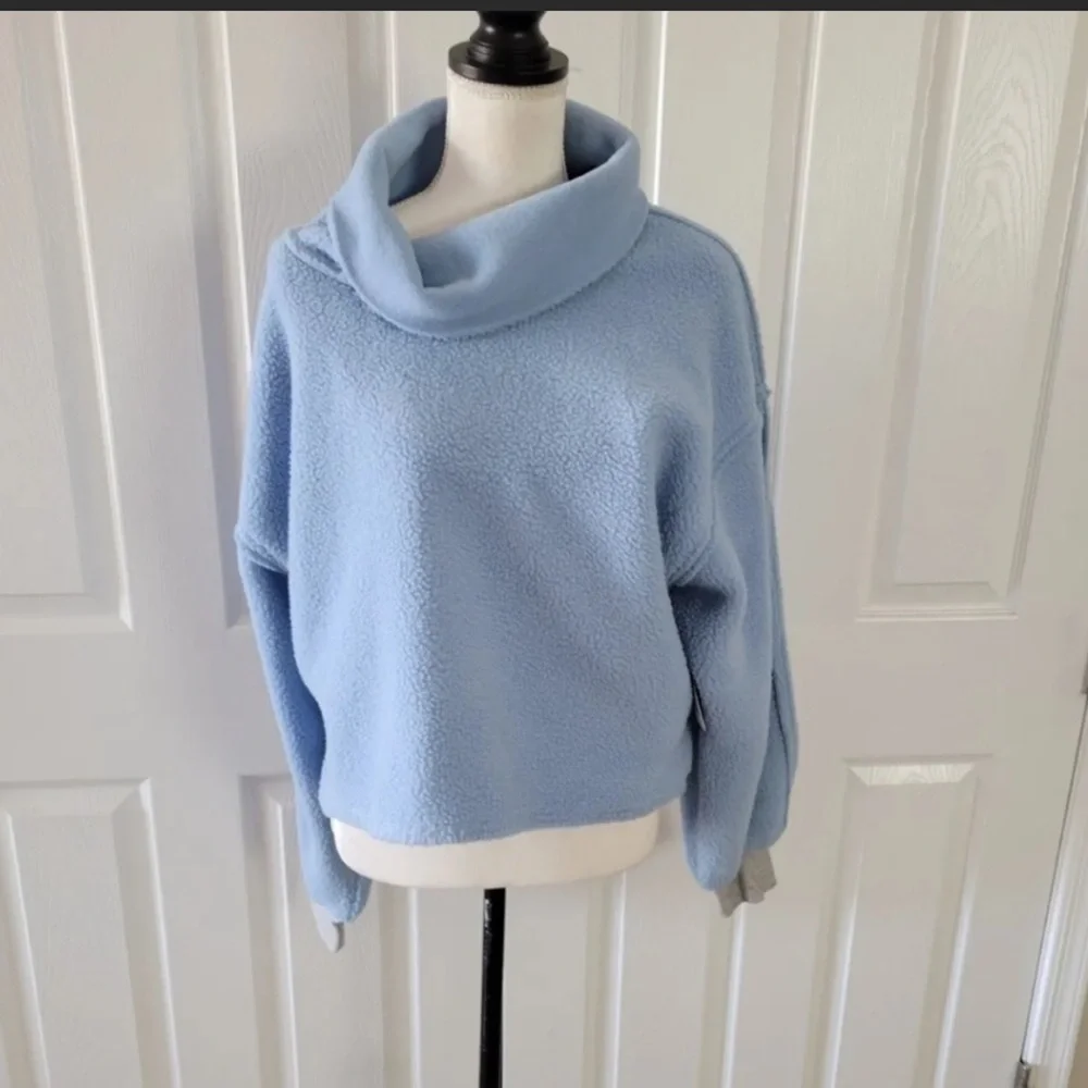 New ! Free People Elk Mountain Blue Pullover Sweater 🩵 Small - Picture 6 of 9